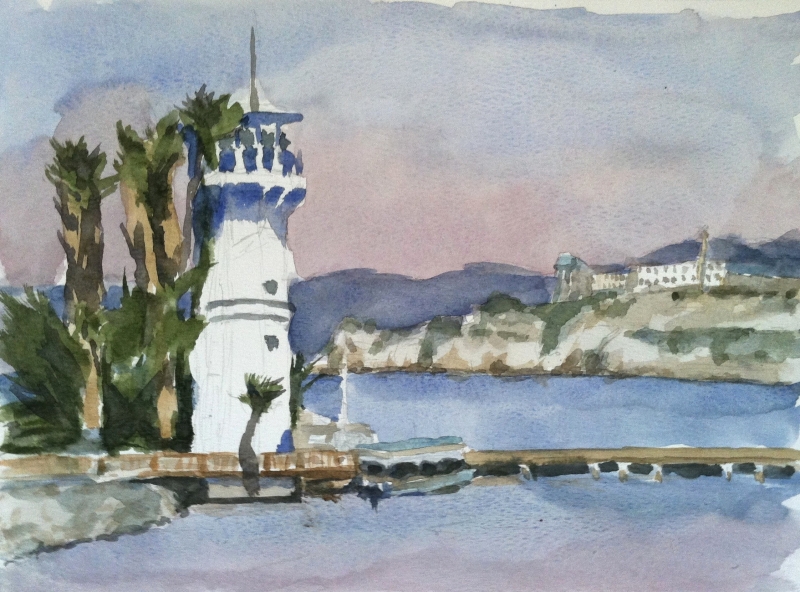 Alcatraz from the Warf by artist John West